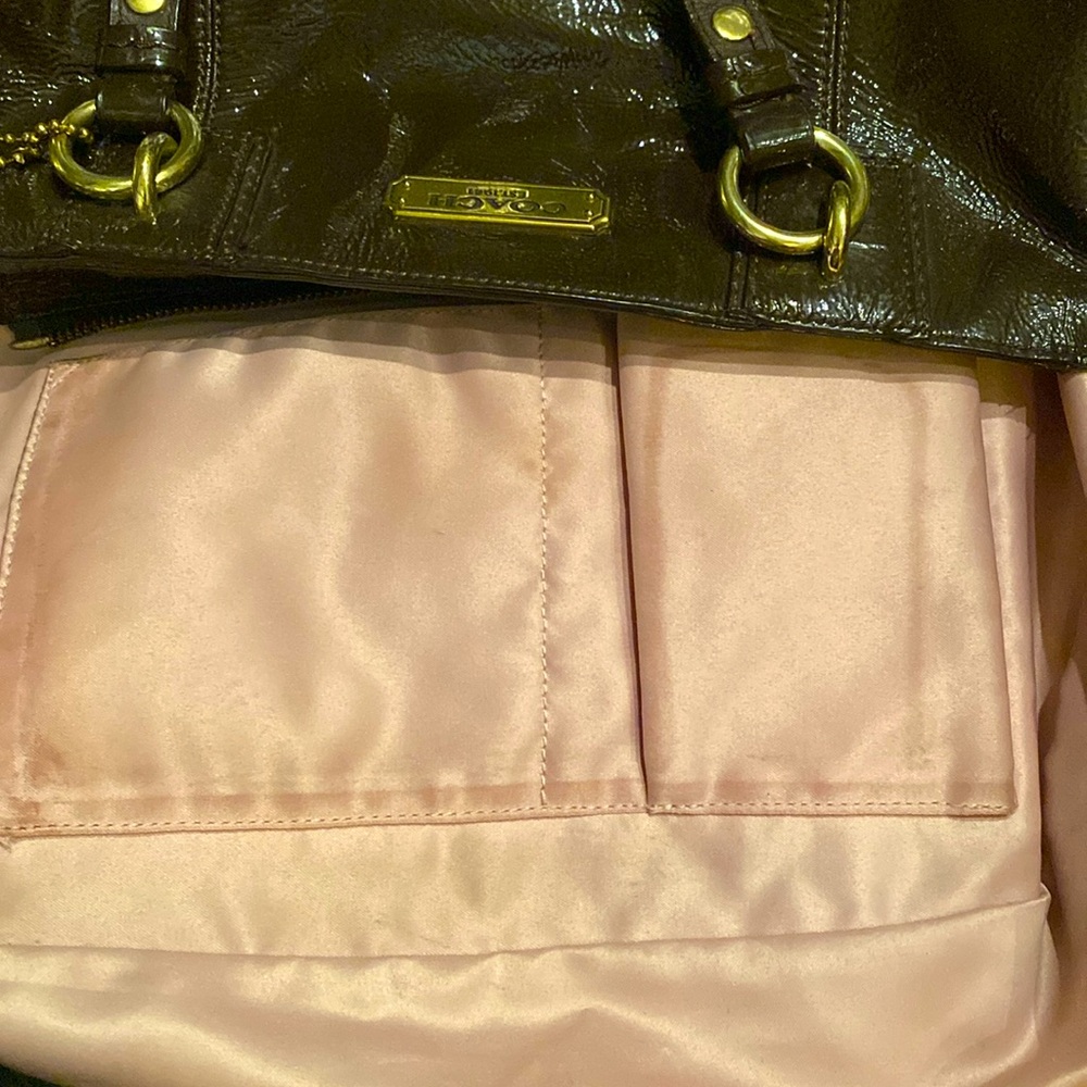 COACH GALLERY BROWN PATENT LEATHER HANDBAG Shoulder Bag - Picture 16 of 16